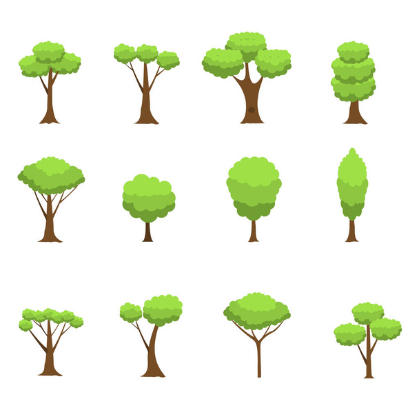 Conjunto de árvores verdes
 - Vetor, Imagem