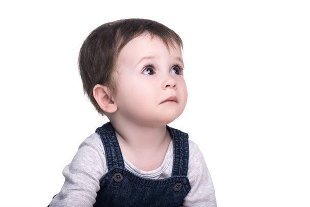 portrait of adorable baby girl, isolated on white - Valokuva, kuva