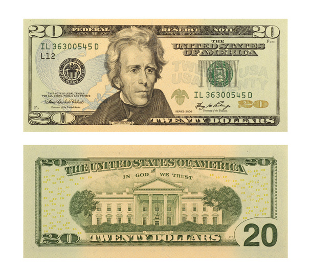 20 dolarlık banknot - Fotoğraf, Görsel