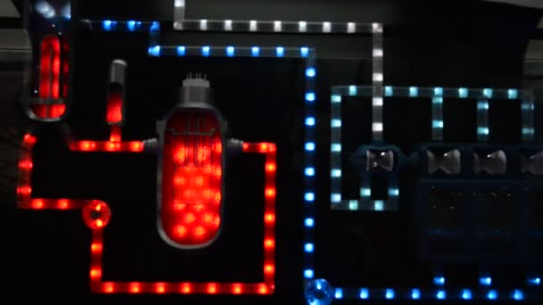 LED fény vörös mozgás. Az atomenergia design. - Felvétel, videó