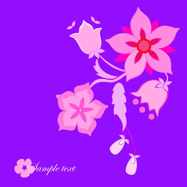 Card with flowers - Vector, Imagen