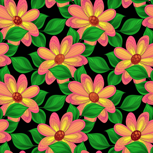 Seamless Floral Pattern - Vector, Imagen