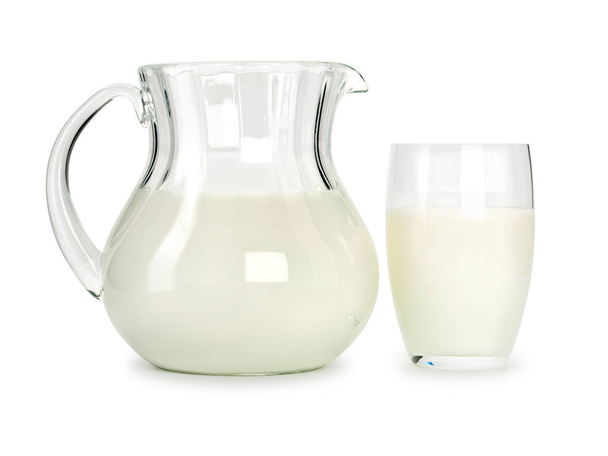 Ware from the glass, filled with milk - Foto, Imagen