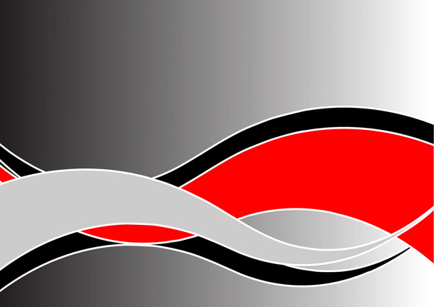 Background with red and black waves. - Vector, Image