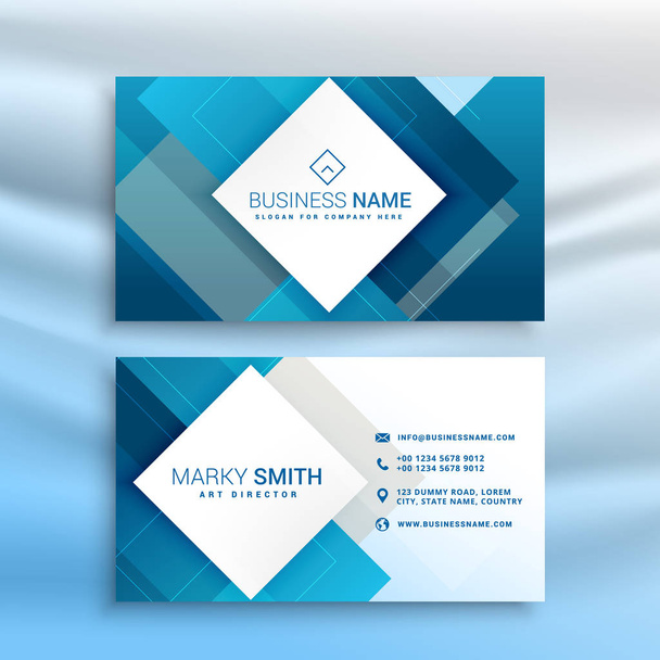 blue abstract business card modern template - Vector, Image