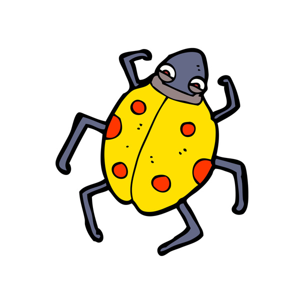 黄色のてんとう虫カブトムシ - ベクター画像