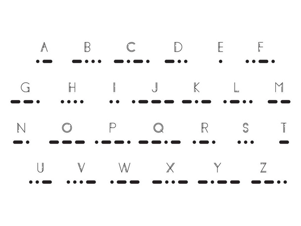 Morse-kód, elszigetelt fehér background - Vektor, kép