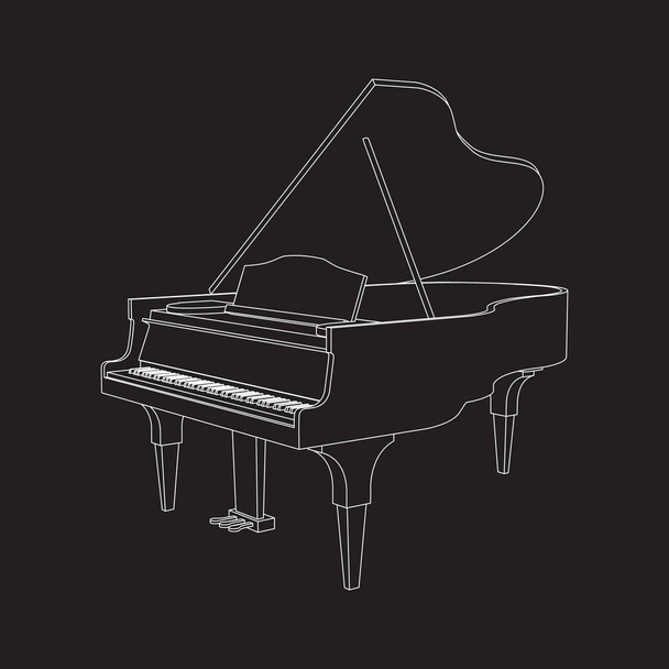 Piano, diseño de línea
 - Vector, imagen
