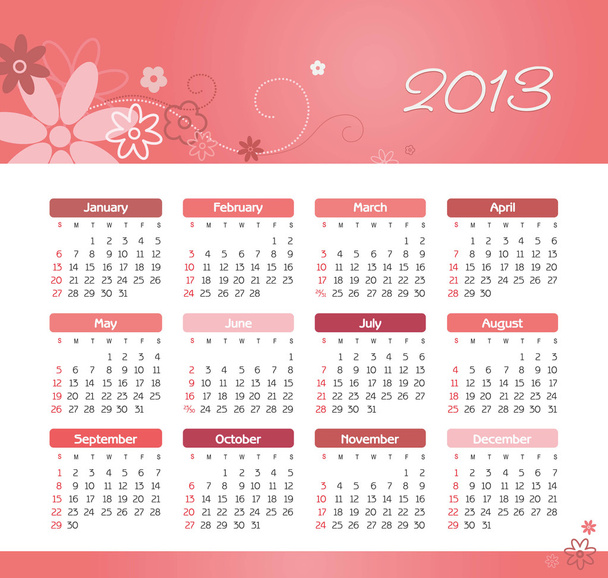 ベクトル 2013 年のカレンダー - ベクター画像