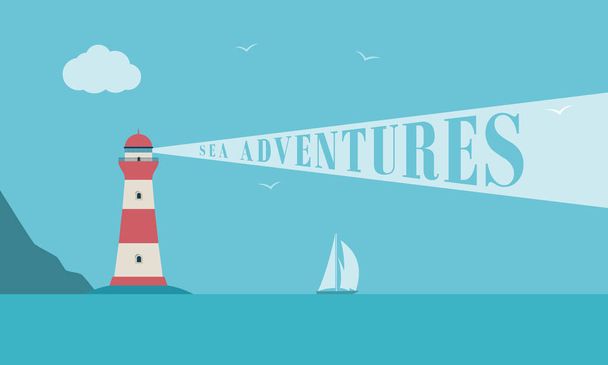 Sea adventure tourism banner. - Vector, afbeelding