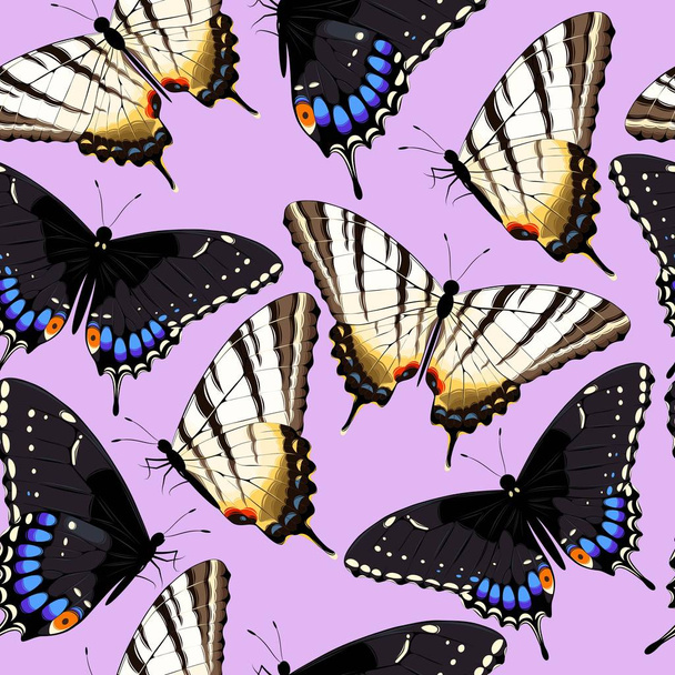 Απρόσκοπτη ενώ πεταλούδες - Διάνυσμα, εικόνα