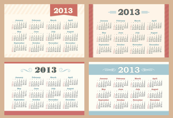 Calendar 2013 set - Вектор,изображение
