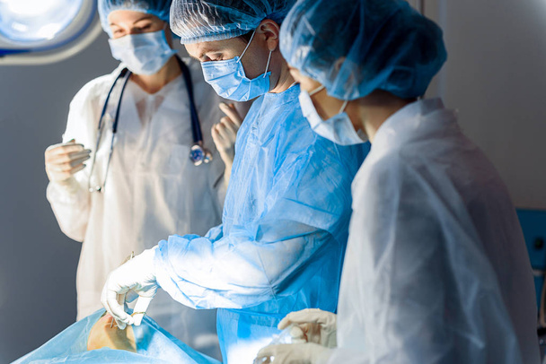Концентрированные врачи, выполняющие профессиональную операцию
 - Фото, изображение
