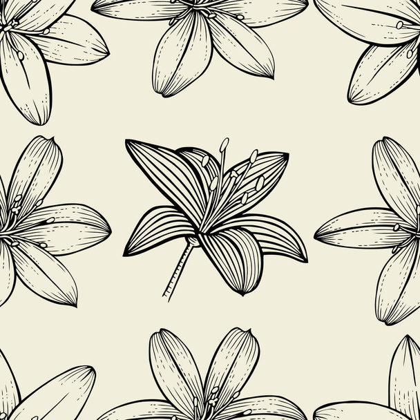 pattern of Lily flowers - Wektor, obraz