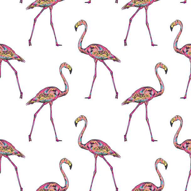 Pink flamingo vector illustration - Вектор,изображение