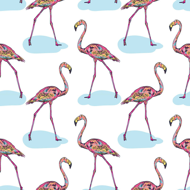 Pink flamingo vector illustration - Vektor, Bild
