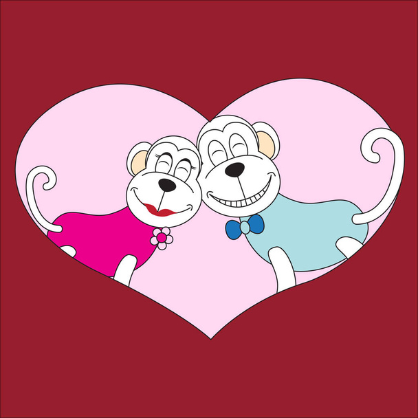 Nursing or Couple  Animal Cartoon.  - Vector, afbeelding