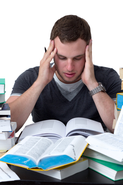 Young Student overwhelmed with studying - Photo, Image