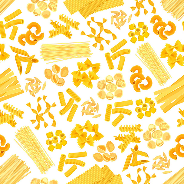 Pasta and Italian macaroni vector seamless pattern - Vettoriali, immagini