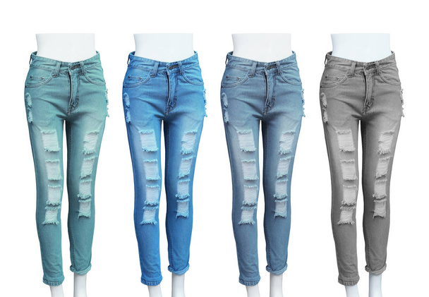 Jeans skinny strappati femminili
 - Foto, immagini