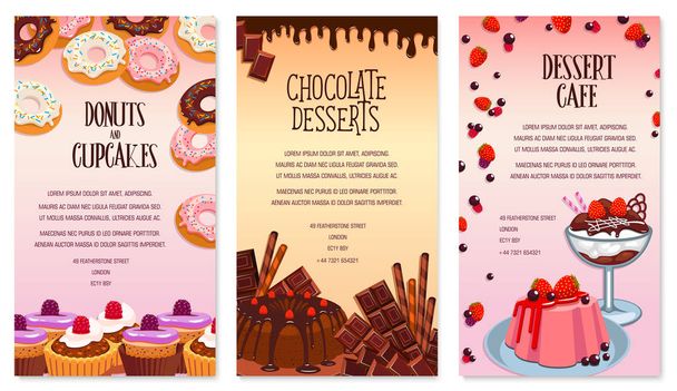 Шаблон меню векторных десертов для пекарни или кафе
 - Вектор,изображение