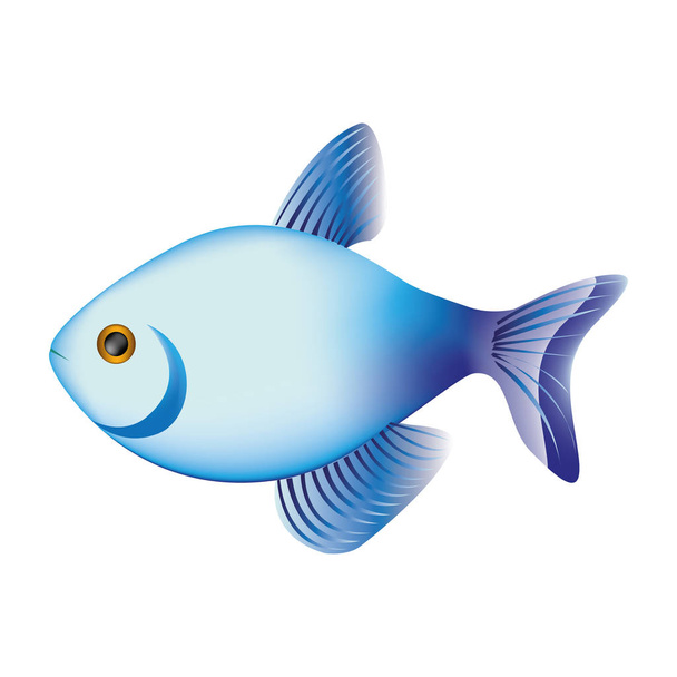 カラフルな魚の水生動物アイコン - ベクター画像