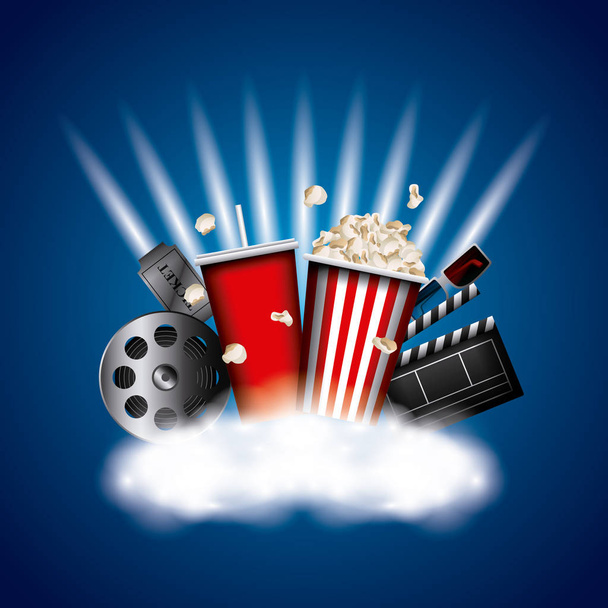 ikony související s kinem - Vektor, obrázek