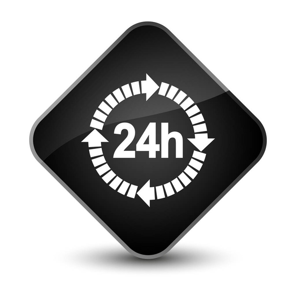 24 時間配信アイコン エレガントなブラック ダイヤモンド ボタン - 写真・画像