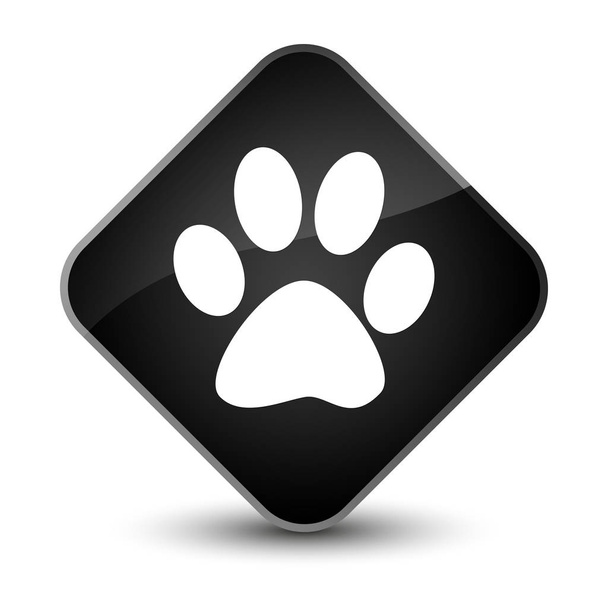 Animal Footprint Symbol eleganter schwarzer Diamant-Knopf - Foto, Bild