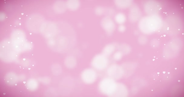 rosa und weiße Bokeh Herz auf weißen Herzen Form Hintergrund mit Teilchen funkeln glitzern, Valentinstag und Liebe Hochzeit Hochzeit Feiertag Veranstaltung festlich, Beziehung - Filmmaterial, Video