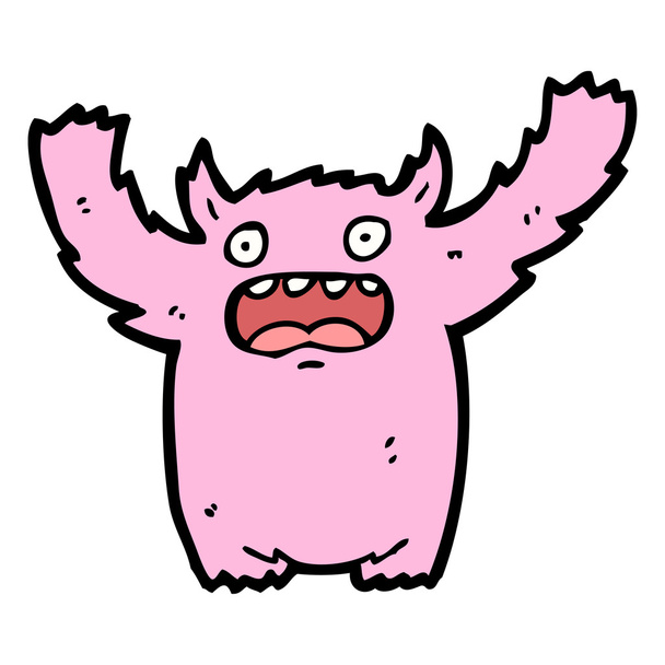 Cartoon pelziges rosa Monster - Vektor, Bild
