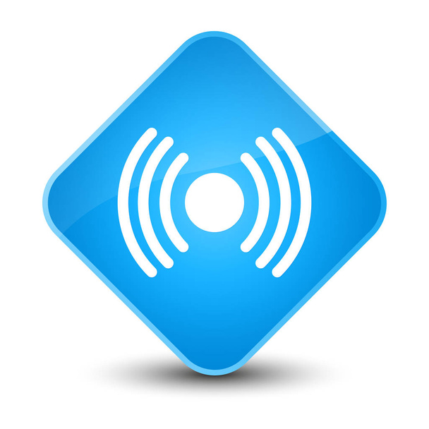 Network signal icon elegant cyan blue diamond button - Фото, зображення