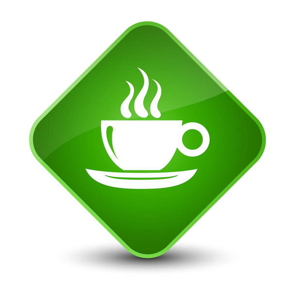 Taza de café icono elegante botón de diamante verde
 - Foto, Imagen