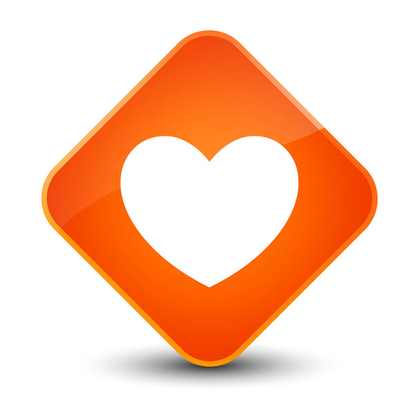 Corazón icono elegante botón de diamante naranja
 - Foto, Imagen