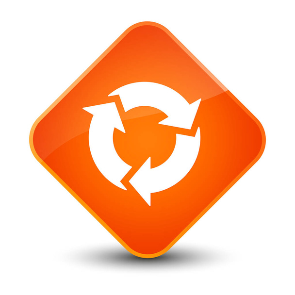 Refresh icon elegant orange diamond button - Foto, Imagen