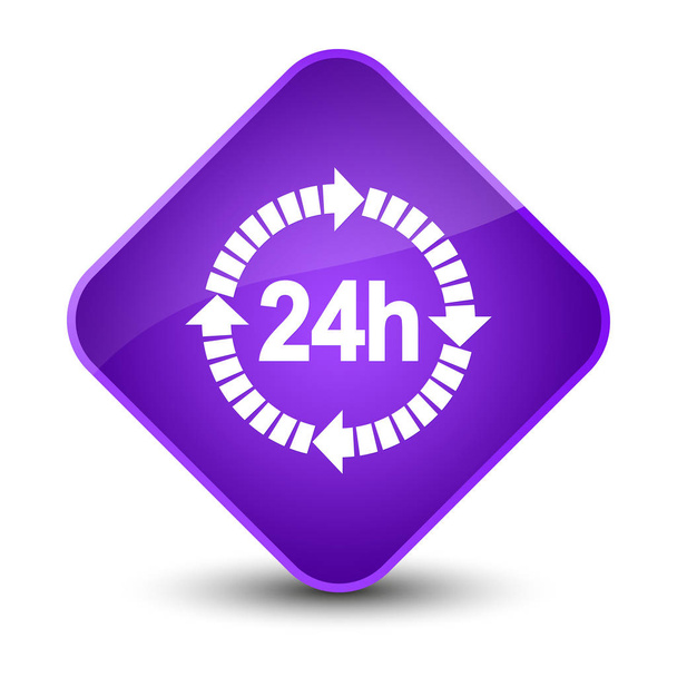 24 hours delivery icon elegant purple diamond button - Photo, Image