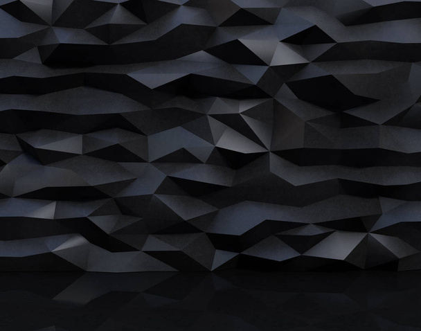 Czarne tło z triangulate wielokąta wzorem - Zdjęcie, obraz