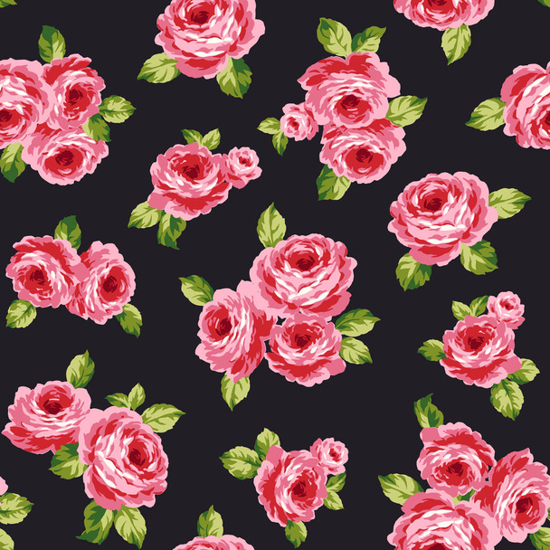 Rose illustration pattern - Διάνυσμα, εικόνα