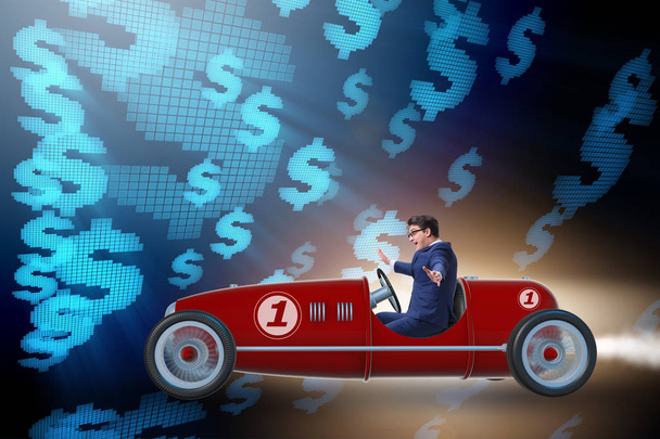 Podnikatel řídí auto v konceptu peníze - Fotografie, Obrázek