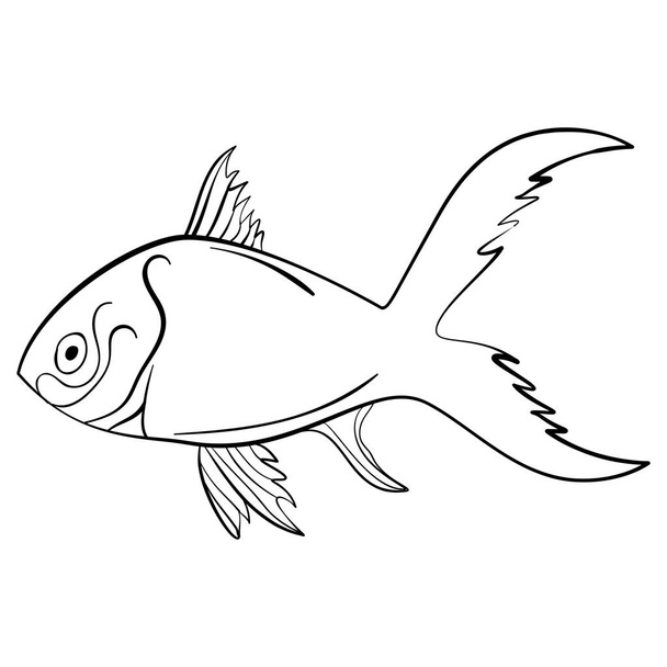 Boceto de tinta pescado
 - Vector, Imagen