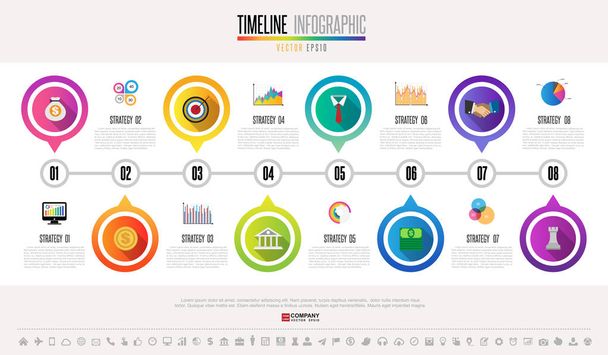 Plantilla de diseño infográfico de línea de tiempo
 - Vector, Imagen