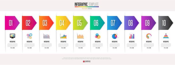 Zeitleiste Infografik-Design-Vorlage - Vektor, Bild