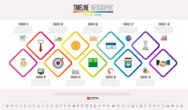 Linha do tempo Modelo de design infográfico
 - Vetor, Imagem