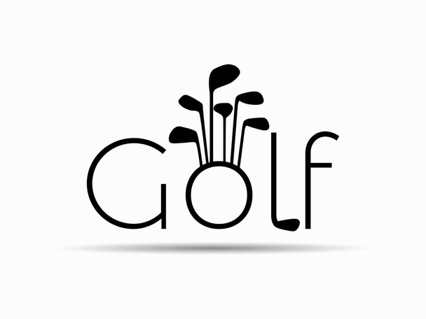 Texto de golfe sobre fundo branco com sombra. Ilustração vetorial
 - Vetor, Imagem