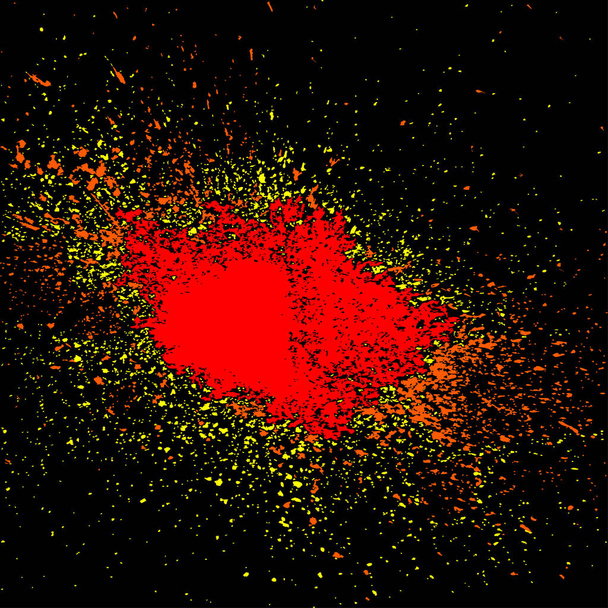 カラフルなアクリル爆発ペンキ スプラッター。小滴の観光スポット - ベクター画像