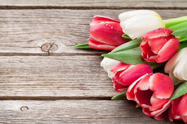 színes tulipán csokor - Fotó, kép
