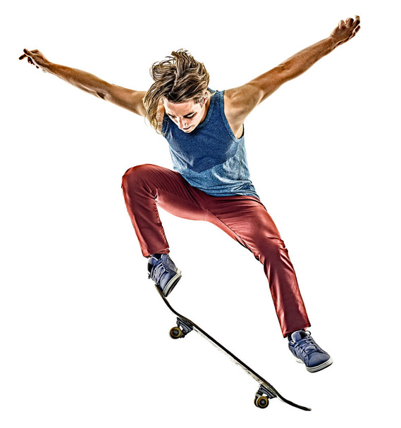 skateboarder young teenager man isolated - Zdjęcie, obraz