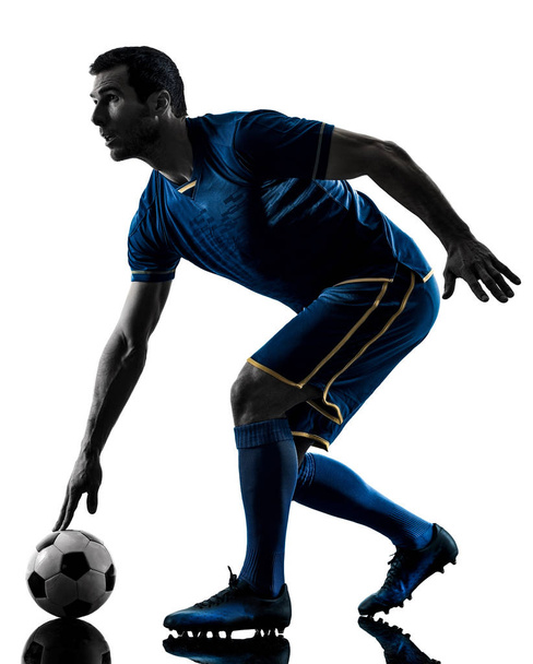 soccer player man silhouette isolated - Photo, Image