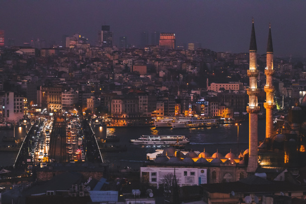 istanbul Nacht Ansicht  - Foto, Bild
