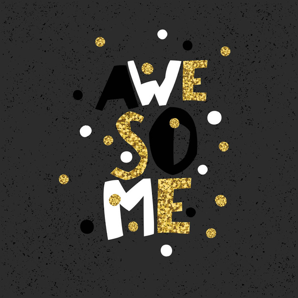 quote awesome with chaotic dots  - Wektor, obraz